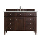 Brittany 48" Single Vanity, Burnished Mahogany w/ 3 CM Ethereal Noctis Quartz Top