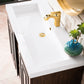 Alicante 39.5" Single Vanity, Mid-Century Acacia, Radiant Gold w/ White Glossy Composite Stone Top