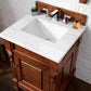 Brookfield 26" Single Vanity, Warm Cherry w/ 3 CM Arctic Fall Solid Surface Top