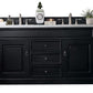 Brookfield 60" Double Vanity, Antique Black w/ 3 CM Carrara Marble Top