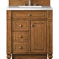 Bristol 30" Single Vanity, Saddle Brown w/ 3 CM White Zeus Quartz Top