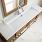 Columbia 72" Single Vanity, Latte Oak w/ Glossy White Composite Stone Top