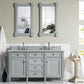 Brittany 60" Double Vanity, Urban Gray w/ 3 CM Eternal Serena Quartz Top