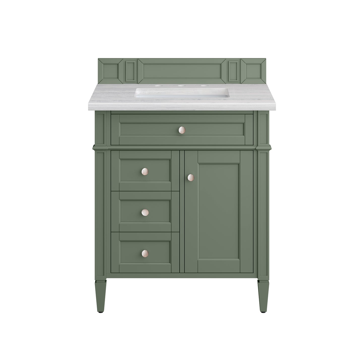 Brittany 30" Single Vanity, Smokey Celadon w/ 3 CM Arctic Fall Top