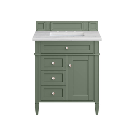 Brittany 30" Single Vanity, Smokey Celadon w/ 3 CM Arctic Fall Top