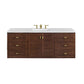 Amberly 60" Single Vanity, Mid-Century Walnut w/ 3 CM Arctic Fall Top