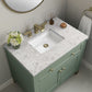 Chicago 36" Single Vanity, Smokey Celadon w/ 3 CM Eternal Jasmine Pearl Top