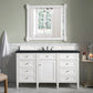 Brittany 60" Single Vanity, Bright White w/ 3 CM Charcoal Soapstone Quartz Top