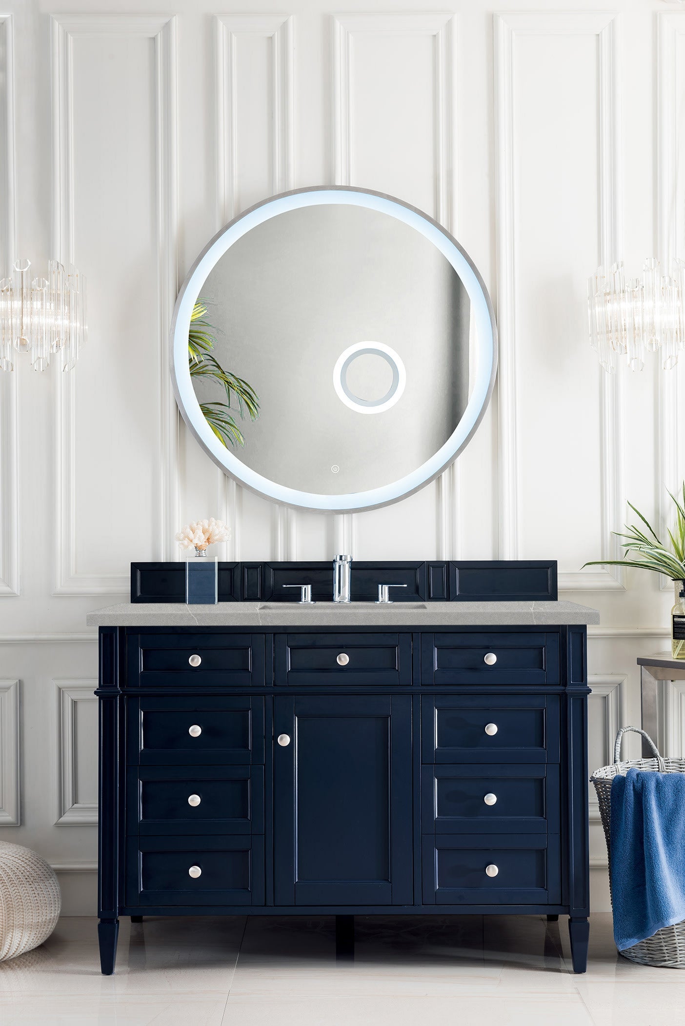 Brittany 48" Single Vanity, Victory Blue w/ 3 CM Eternal Serena Quartz Top