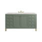 Chicago 60" Single Vanity, Smokey Celadon w/ 3 CM Eternal Jasmine Pearl Top