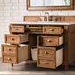 Brittany 48" Single Vanity, Saddle Brown w/ 3 CM Eternal Marfil Quartz Top