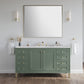 Chicago 60" Single Vanity, Smokey Celadon w/ 3 CM White Zeus Top