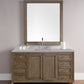 Chicago 60" Single Vanity, Whitewashed Walnut w/ 3 CM Eternal Serena Quartz Top