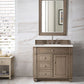 Bristol 36" Single Vanity, Whitewashed Walnut w/ 3 CM Eternal Serena Quartz Top