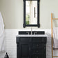 Brookfield 36" Single Vanity, Antique Black w/ 3 CM Carrara Marble Top