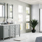 Brittany 60" Double Vanity, Urban Gray w/ 3 CM Ethereal Noctis Quartz Top