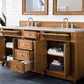 Bristol 72" Double Vanity, Saddle Brown w/ 3 CM Eternal Serena Quartz Top