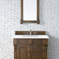 Brookfield 36" Single Vanity, Country Oak w/ 3 CM Arctic Fall Solid Surface Top