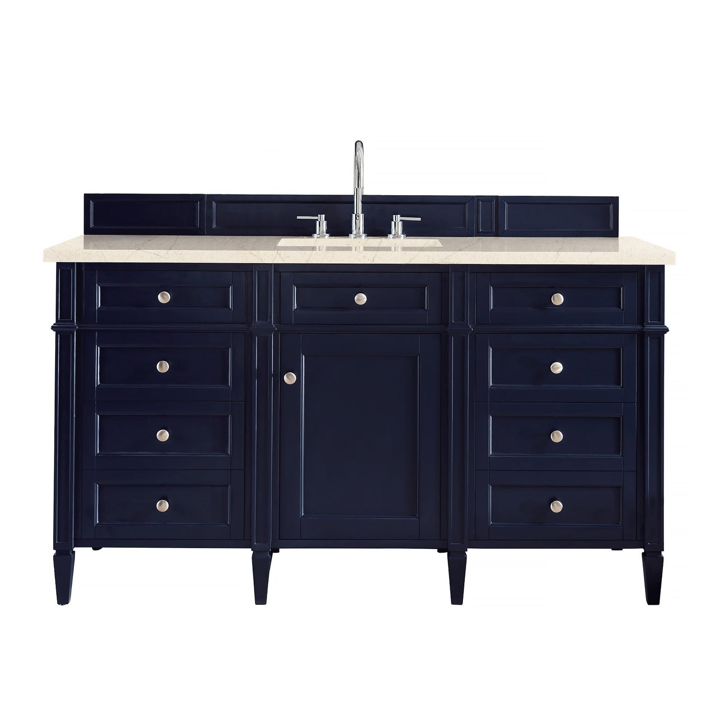 Brittany 60" Single Vanity, Victory Blue w/ 3 CM Eternal Marfil Quartz Top