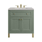 Chicago 30" Single Vanity, Smokey Celadon w/ 3 CM Eternal Serena Top