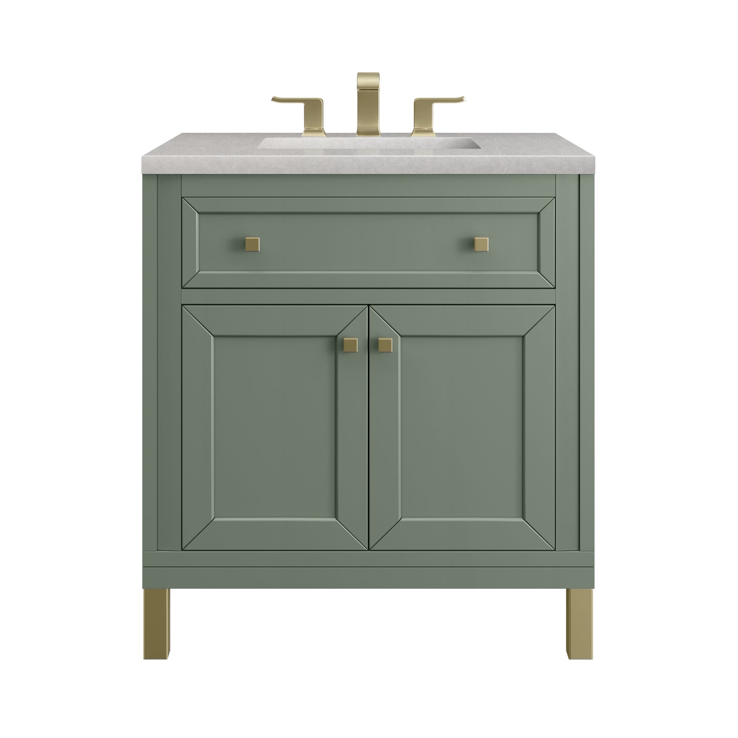 Chicago 30" Single Vanity, Smokey Celadon w/ 3 CM Eternal Serena Top