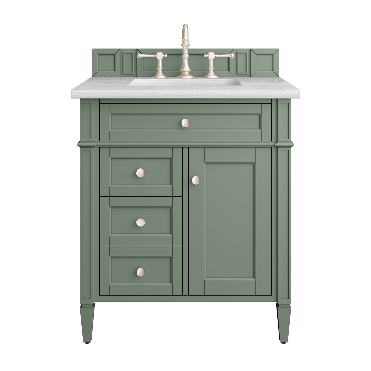 Brittany 30" Single Vanity, Smokey Celadon w/ 3 CM Arctic Fall Top