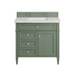 Brittany 36" Single Vanity, Smokey Celadon w/ 3 CM Eternal Jasmine Pearl Top