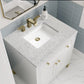 Chicago 30" Single Vanity, Glossy White w/ 3 CM Eternal Jasmine Pearl Top