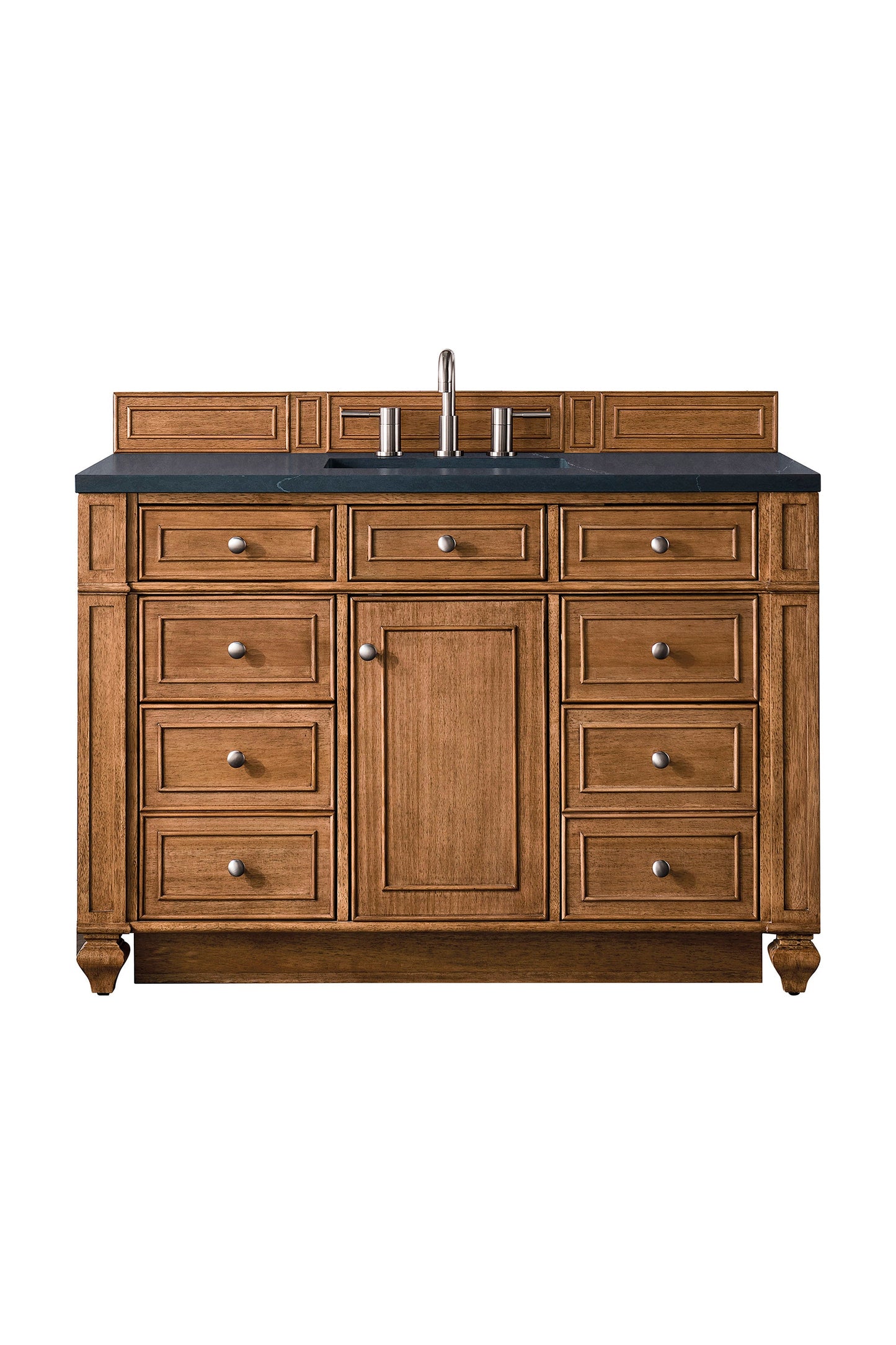 Bristol 48" Single Vanity, Saddle Brown w/ 3 CM Charcoal Soapstone Quartz Top