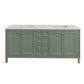 Chicago 72" Double Vanity, Smokey Celadon w/ 3 CM Eternal Jasmine Pearl Top