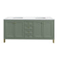 Chicago 72" Double Vanity, Smokey Celadon w/ 3 CM White Zeus Top