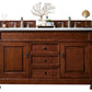 Brookfield 60" Double Vanity, Warm Cherry w/ 3 CM Carrara Marble Top