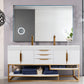 Columbia 72" Double Vanity, Glossy White, Radiant Gold w/ Glossy White Composite Stone Top