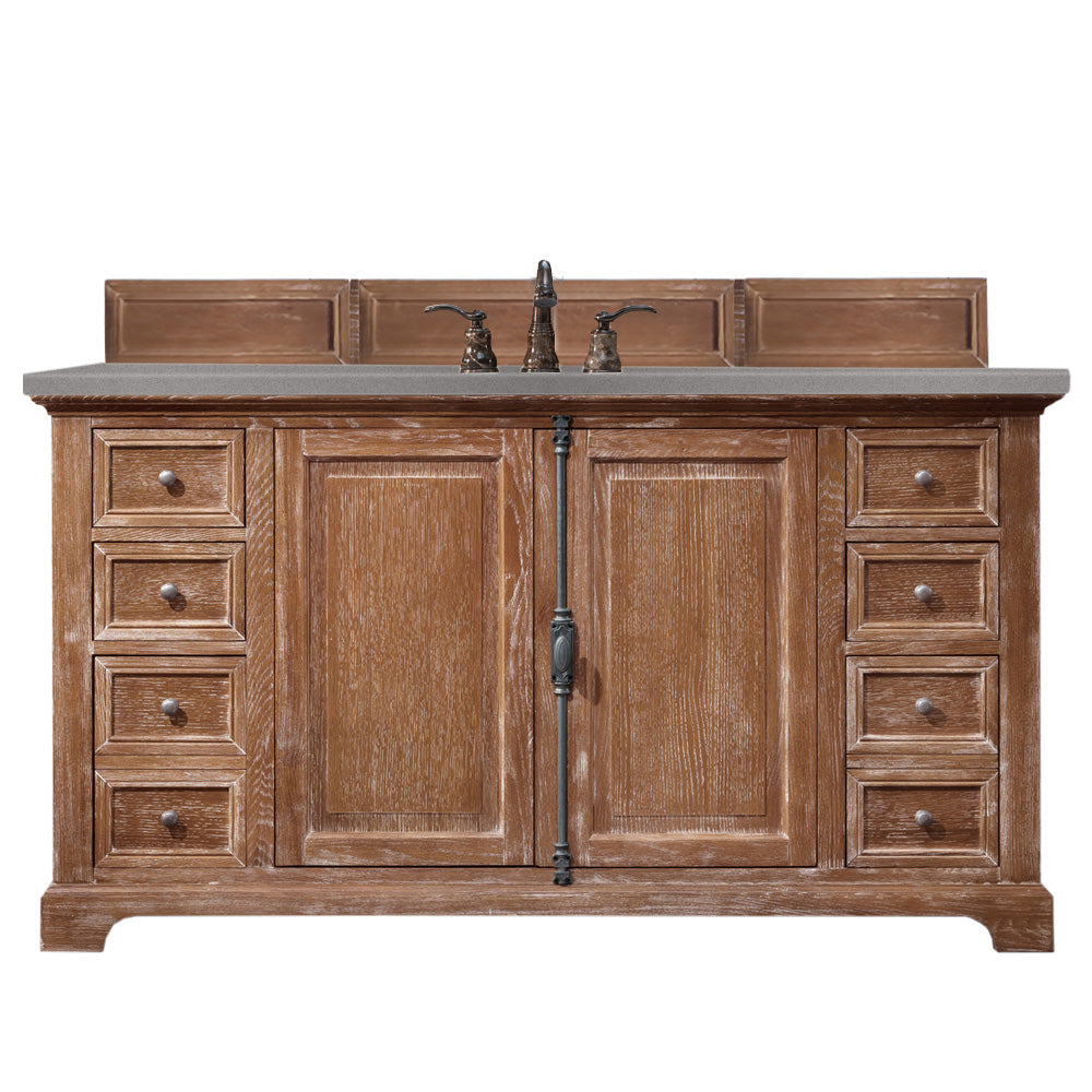 Providence 60" Single Vanity, Driftwood w/ 3 CM Grey Expo Quartz Top