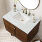 Amberly 36" Single Vanity, Mid-Century Walnut w/ 3 CM Ethereal Noctis Top