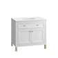 Chicago 36" Single Vanity, Glossy White w/ 3 CM White Zeus Top