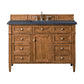 Brittany 48" Single Vanity, Saddle Brown w/ 3 CM Charcoal Soapstone Quartz Top