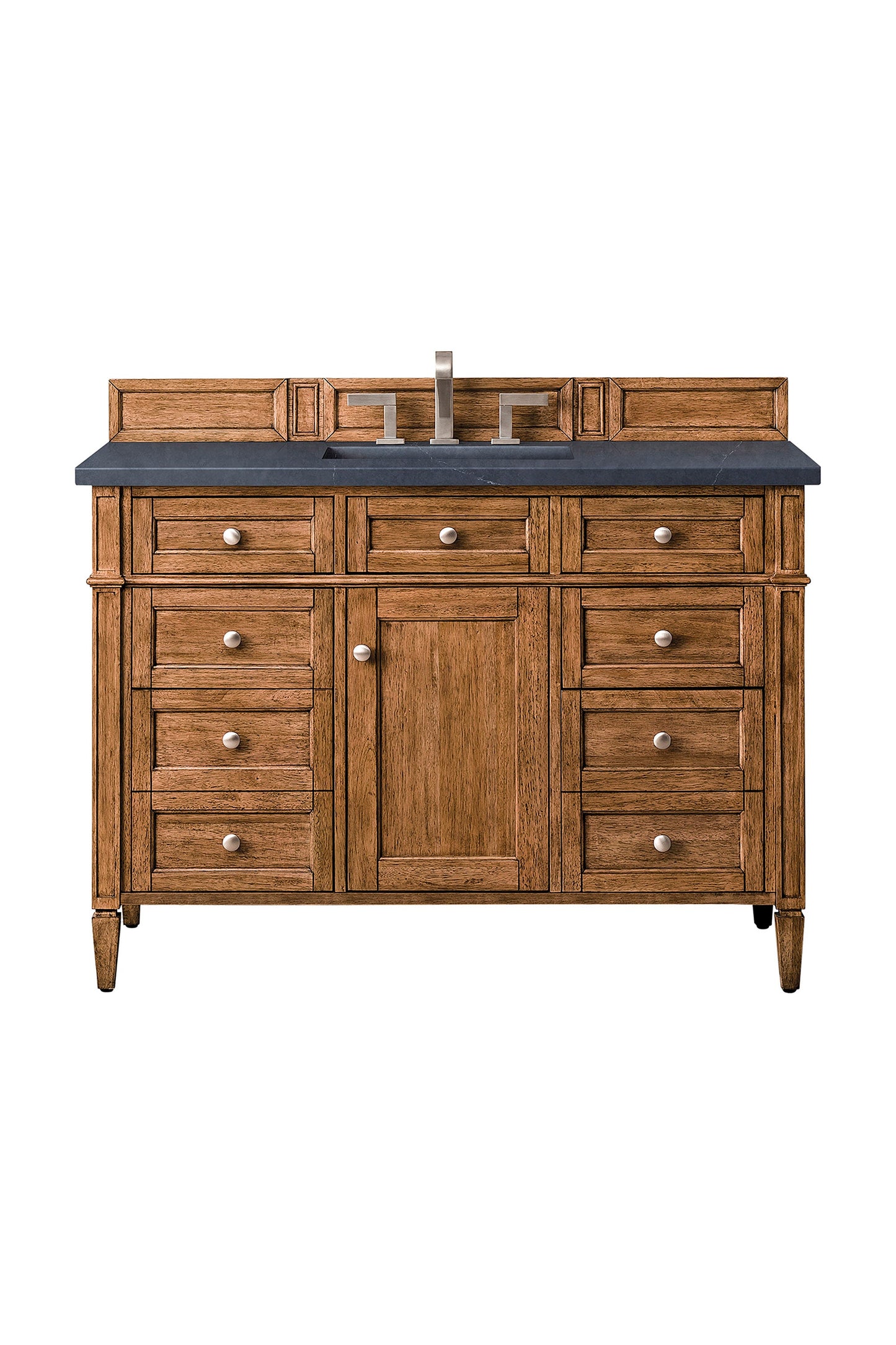 Brittany 48" Single Vanity, Saddle Brown w/ 3 CM Charcoal Soapstone Quartz Top