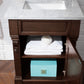 Brookfield 26" Single Vanity, Burnished Mahogany w/ 3 CM Carrara Marble Top