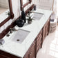 Brittany 72" Double Vanity, Burnished Mahogany w/ 3 CM Ethereal Noctis Quartz Top