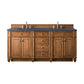 Bristol 72" Double Vanity, Saddle Brown w/ 3 CM Charcoal Soapstone Quartz Top