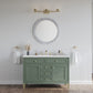 Chicago 48" Single Vanity, Smokey Celadon w/ 3 CM White Zeus Top