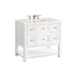 Breckenridge 36" Single Vanity, Bright White w/ 3 CM White Zeus Top