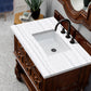 Castilian 36" Single Vanity, Aged Cognac w/ 3 CM Arctic Fall Solid Surface Top