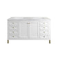 Chicago 60" Double Vanity, Glossy White w/ 3 CM Arctic Fall Top