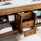 Brookfield 72" Double Vanity, Country Oak w/ 3 CM Ethereal Noctis Quartz Top