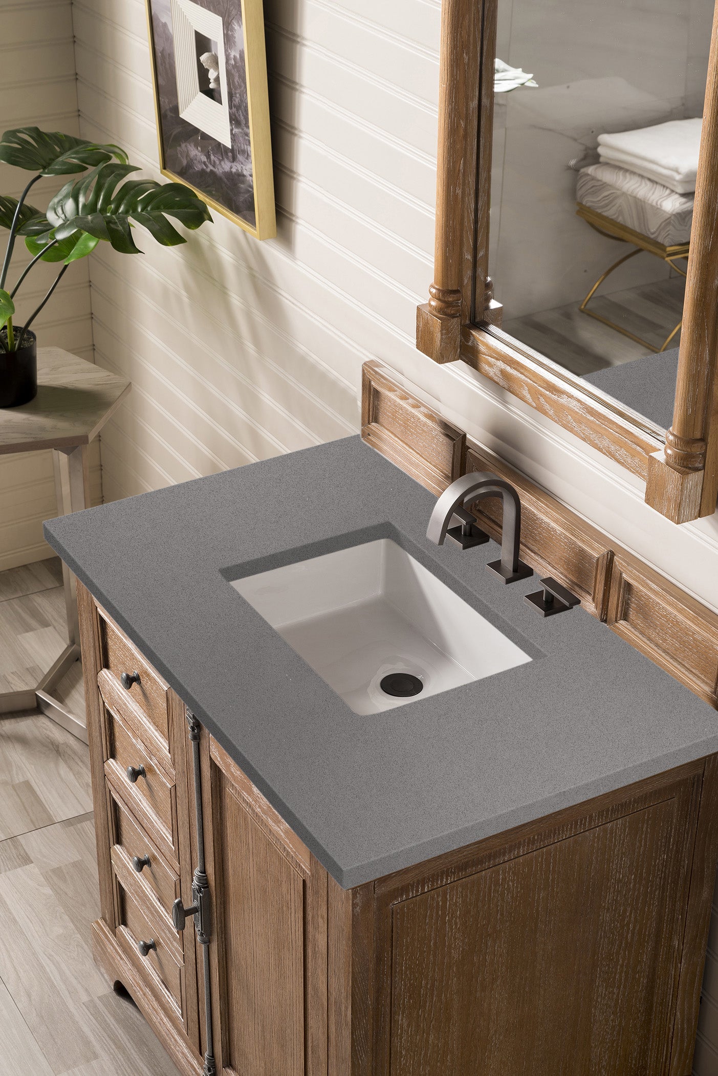 Providence 36" Single Vanity, Driftwood w/ 3 CM Grey Expo Quartz Top