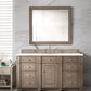 Bristol 60" Single Vanity, Whitewashed Walnut w/ 3 CM Arctic Fall Solid Surface Top