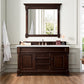 Brookfield 60" Single Vanity, Burnished Mahogany w/ 3 CM Ethereal Noctis Quartz Top