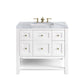 Breckenridge 36" Single Vanity, Bright White w/ 3 CM Carrara Marble Top